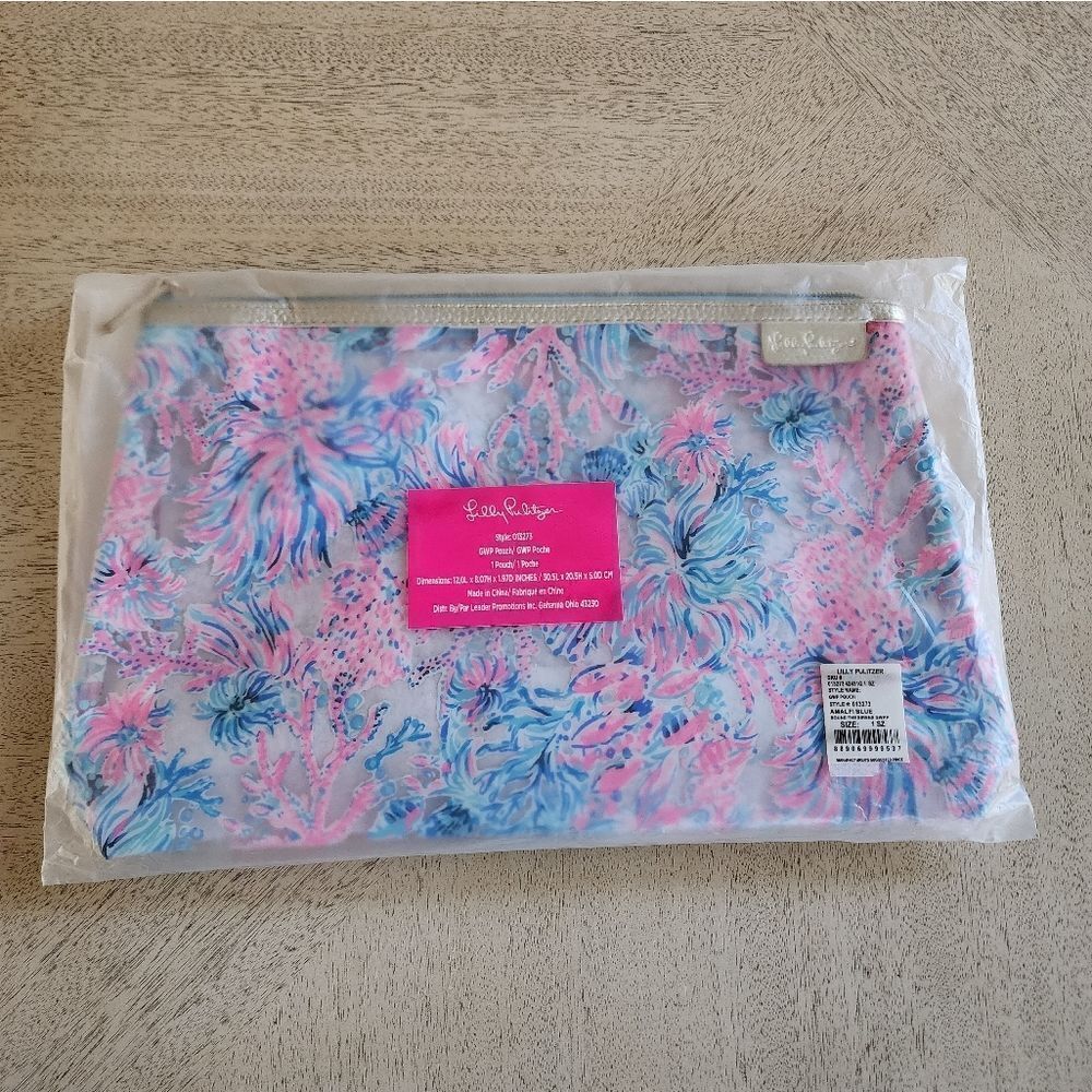 Lilly Pulitzer Pink and Blue Floral Pouch